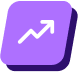 a purple square with a white arrow pointing up